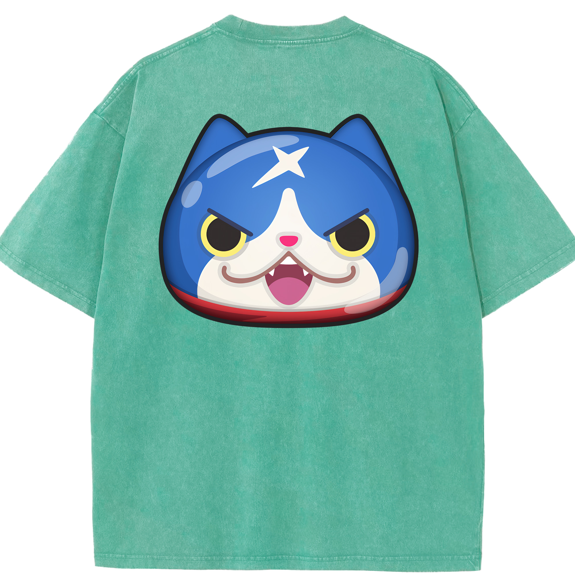 （画像用） 妖怪ウォッチ Yo-kai Watch 綿100% ヴィンテージ風 半袖Tシャツ（背面プリント）
